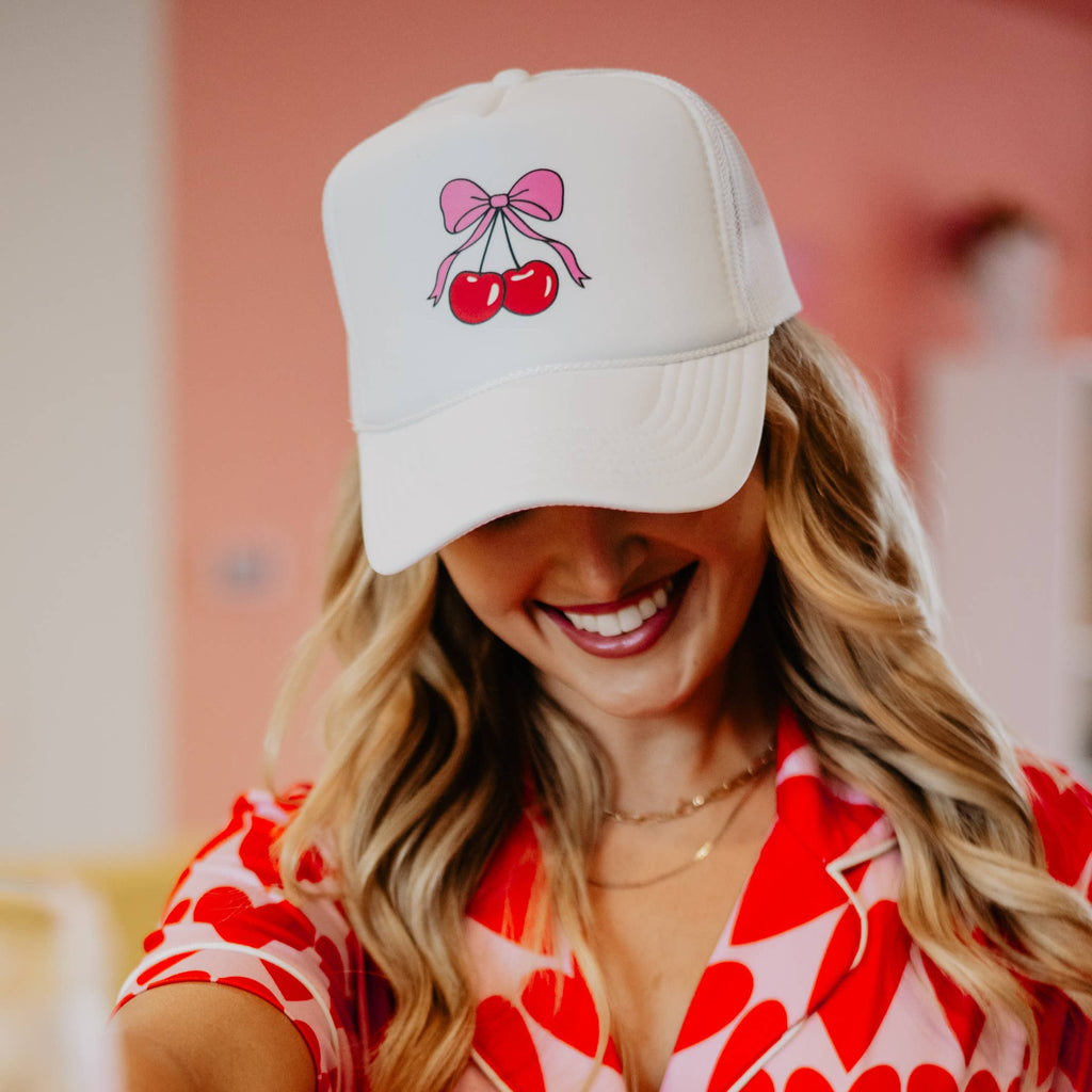 Cherry Bow Trucker Hat