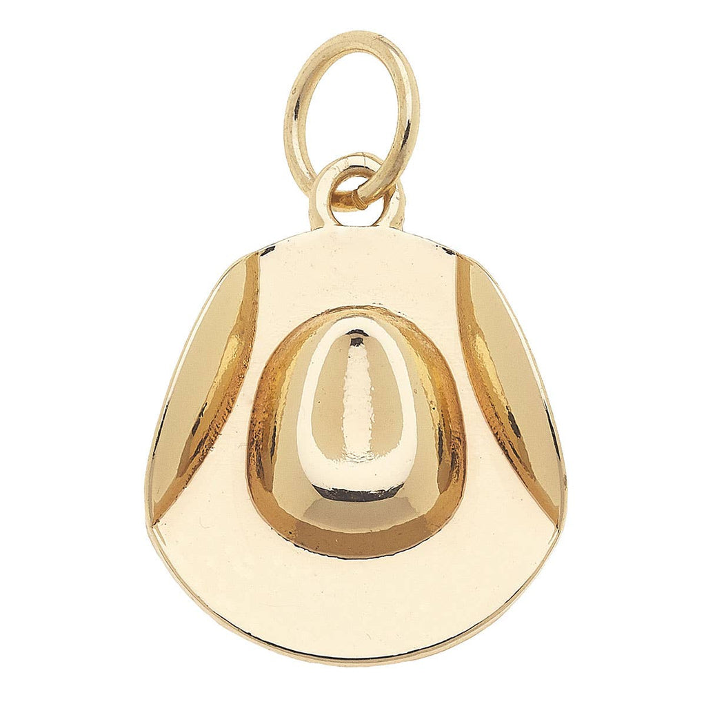 Cowboy Hat Charm in Shiny Gold