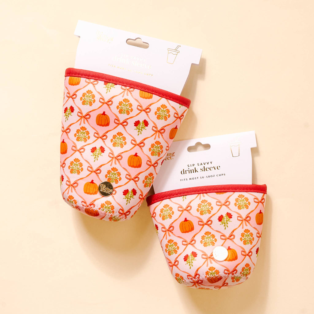 Patchwork Pumpkins Sip Savvy Drink Sleeve, Small & Large