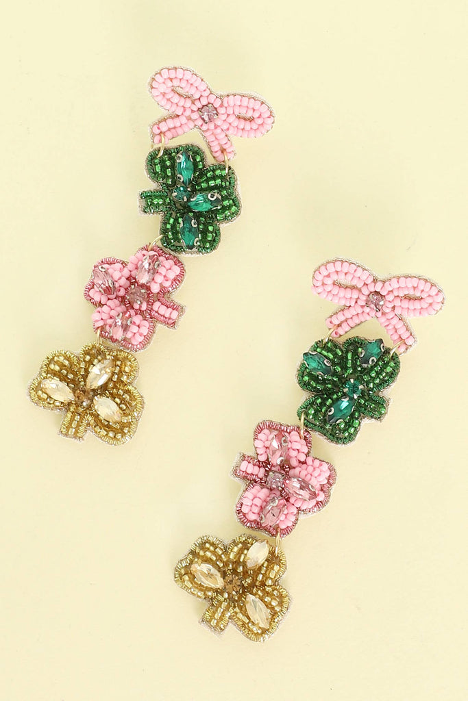 Pink Shamrock Earrings