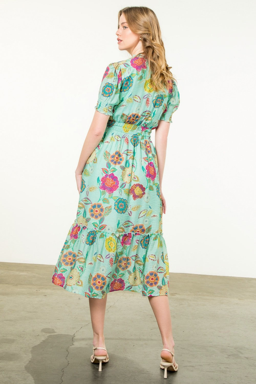 Seagreen Floral Dress Small Seagreen Floral Dress Small