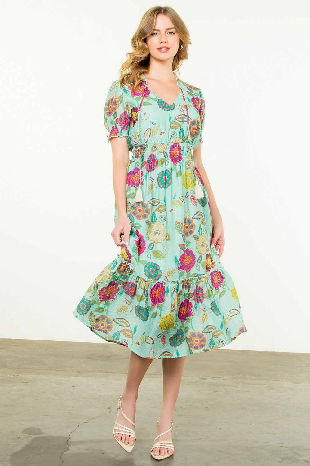 Seagreen Floral Dress Small Seagreen Floral Dress Small