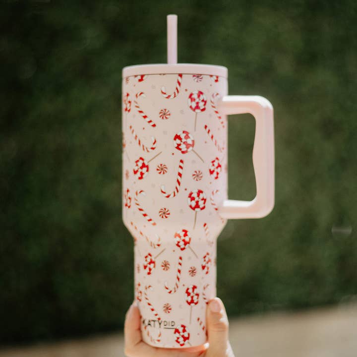 38oz Pink Peppermint Tumbler