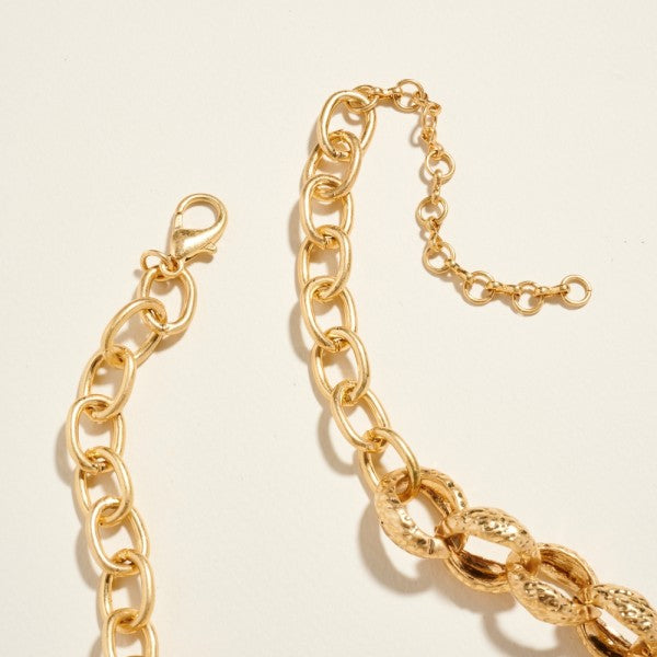 Hammered Rolo Link Necklace