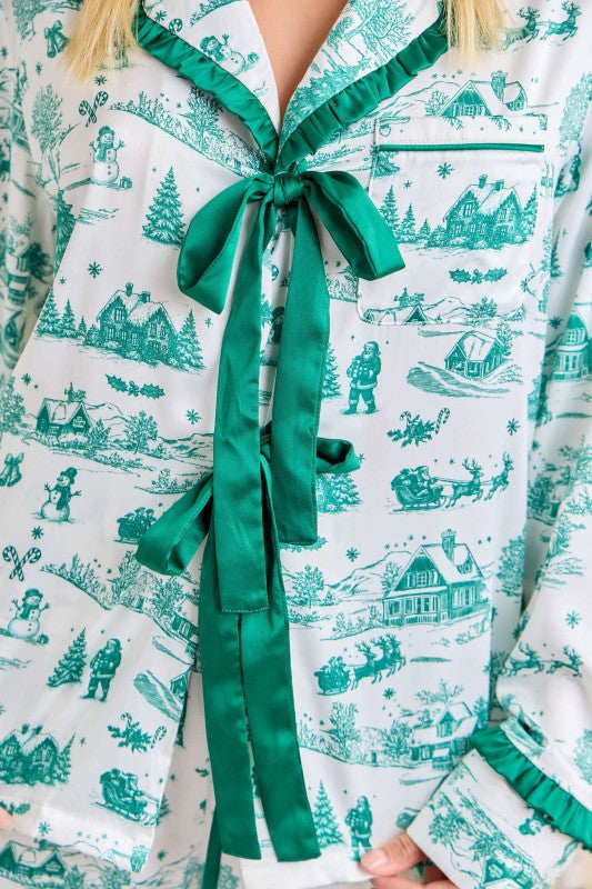 Green Vintage Holiday Pajamas