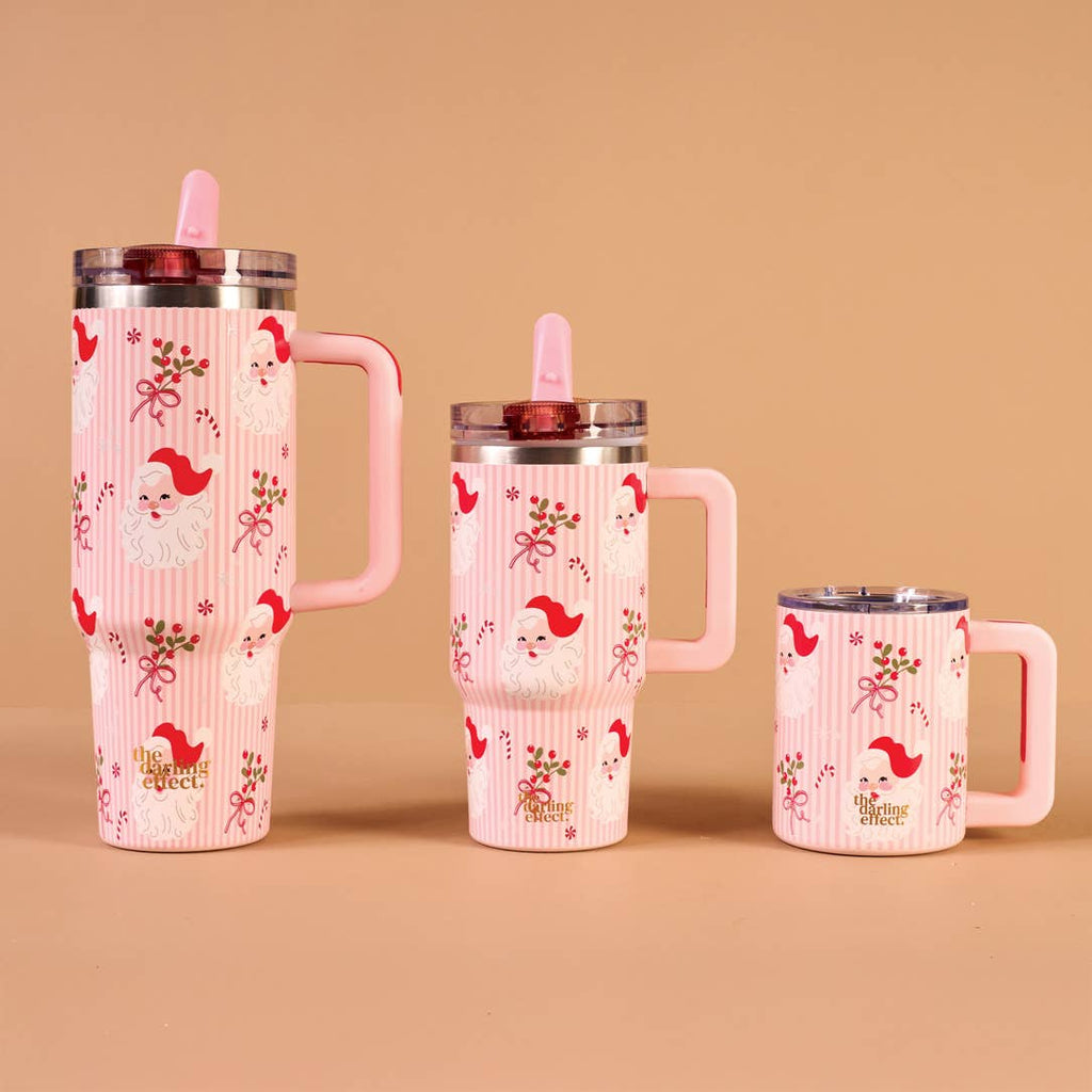 Holly Jolly Santa Flip Straw Tumbler, 2 Sizes