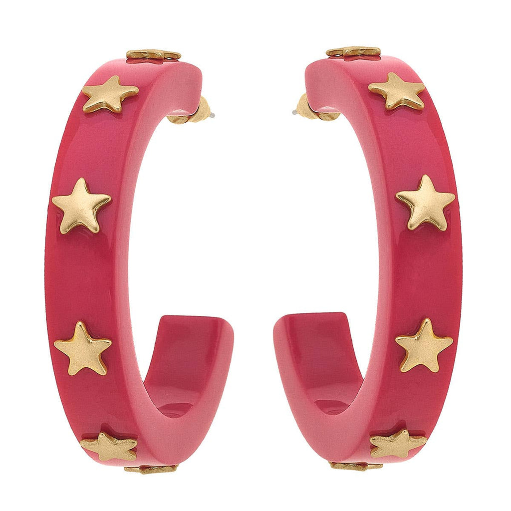 Darla Star Resin Hoop Earrings