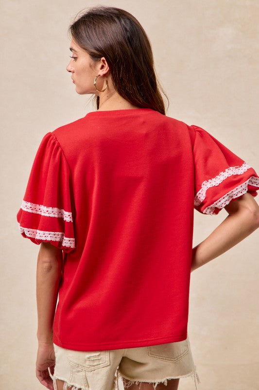 Lace Patchwork Touch Down Top