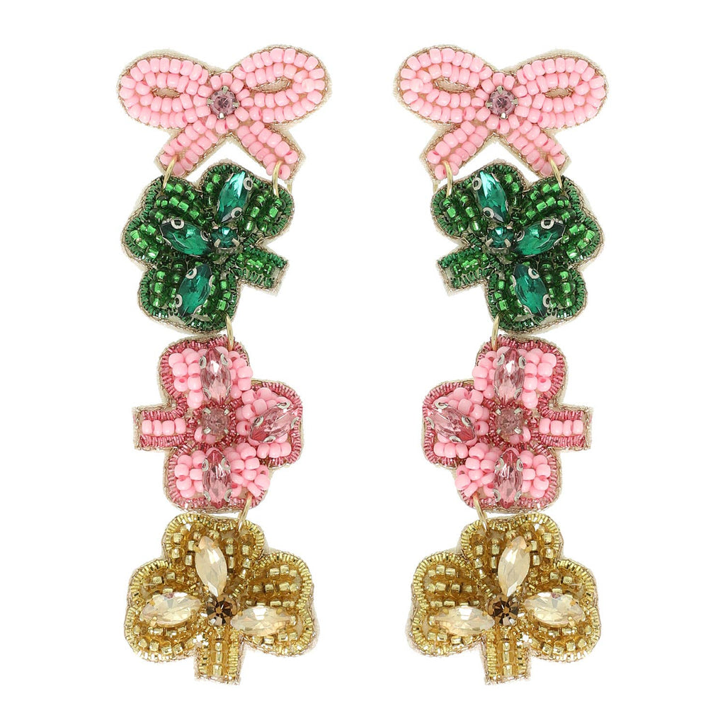 Pink Shamrock Earrings