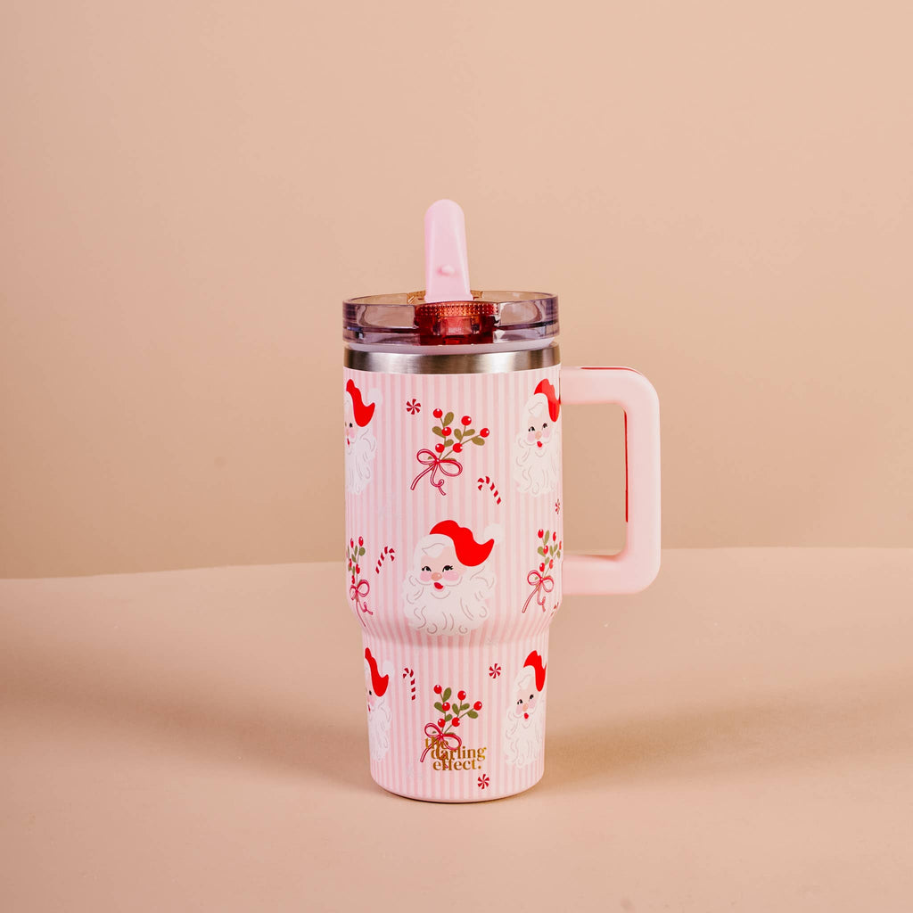 Holly Jolly Santa Flip Straw Tumbler, 2 Sizes