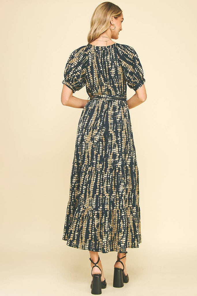 Navy Neutral Print Dress