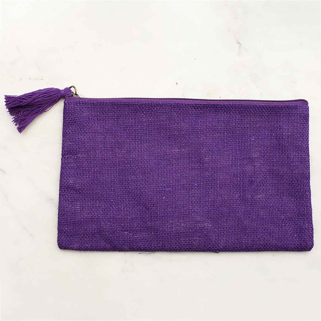 Jute Cosmetic Bag, Purple