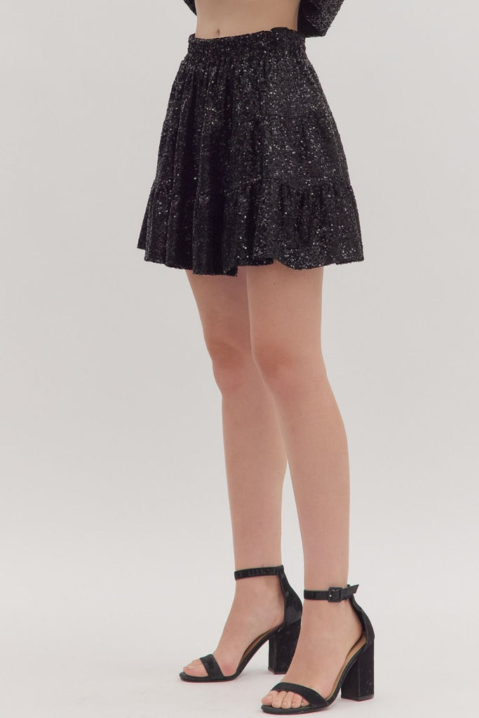 Sequin Tiered Skirt