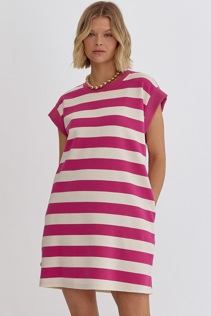 Textured Striped Dress