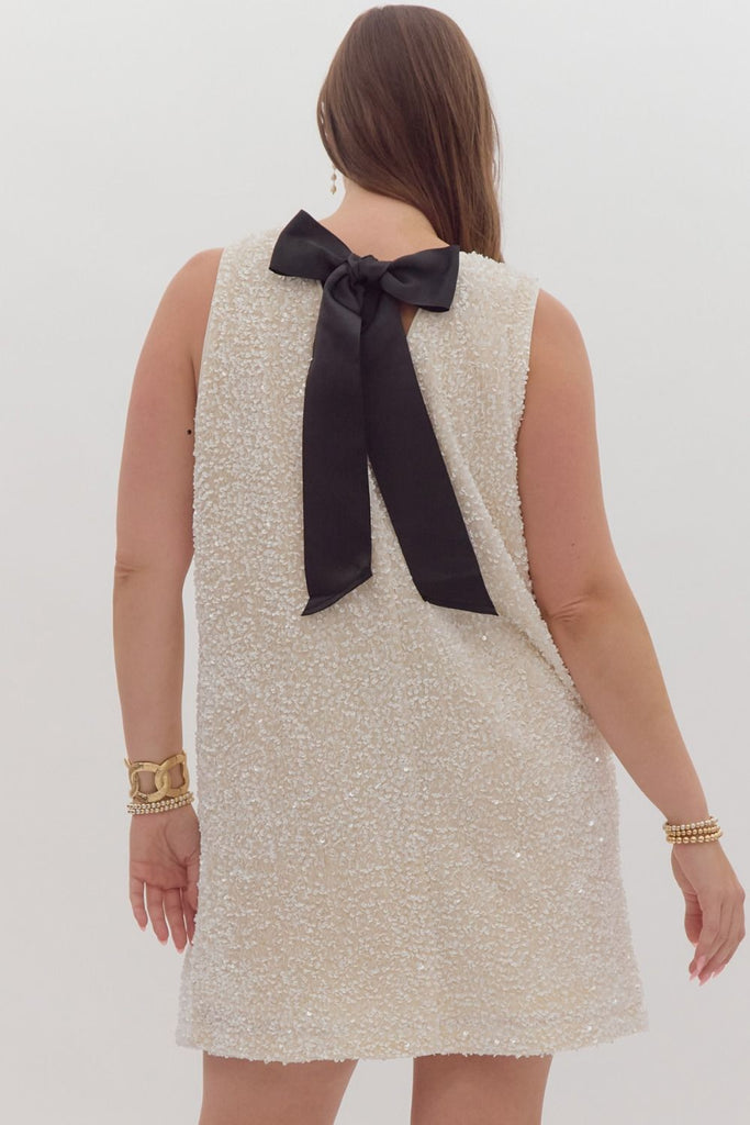 Sequin Bow Back Dress