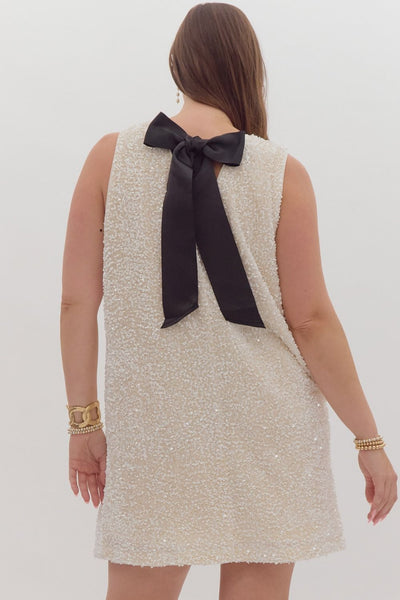 Sequin Bow Back Dress 2XL