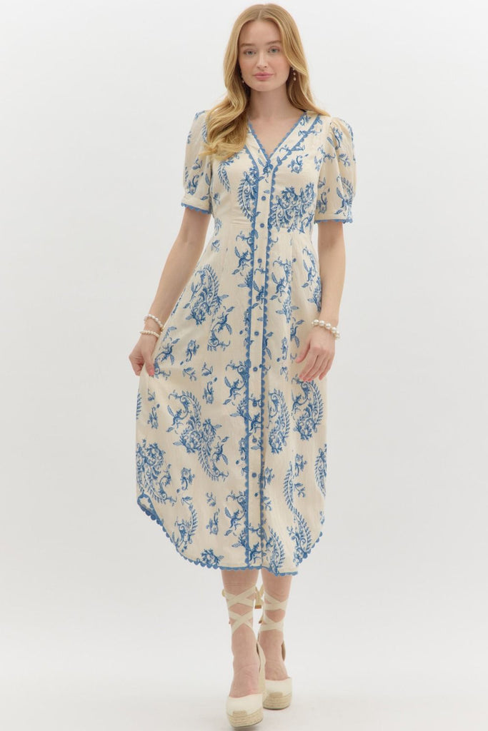Chambray Paisley Dress