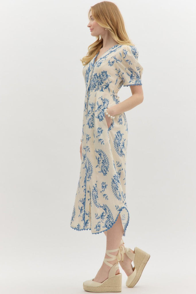Chambray Paisley Dress