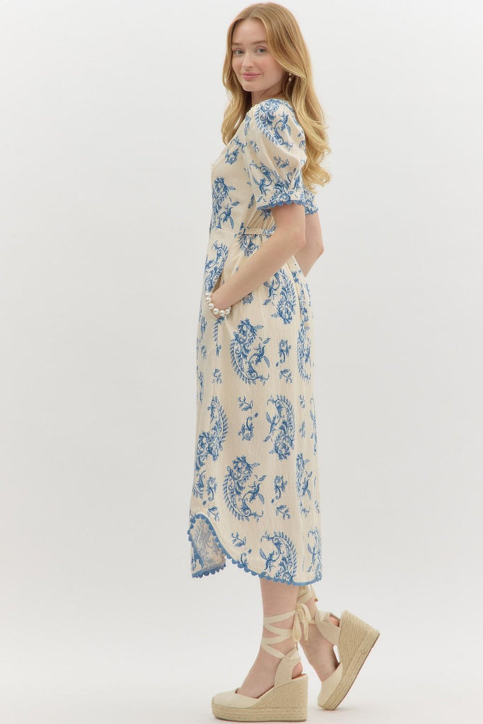 Chambray Paisley Dress