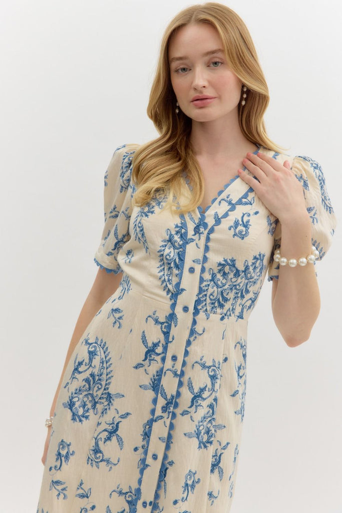 Chambray Paisley Dress