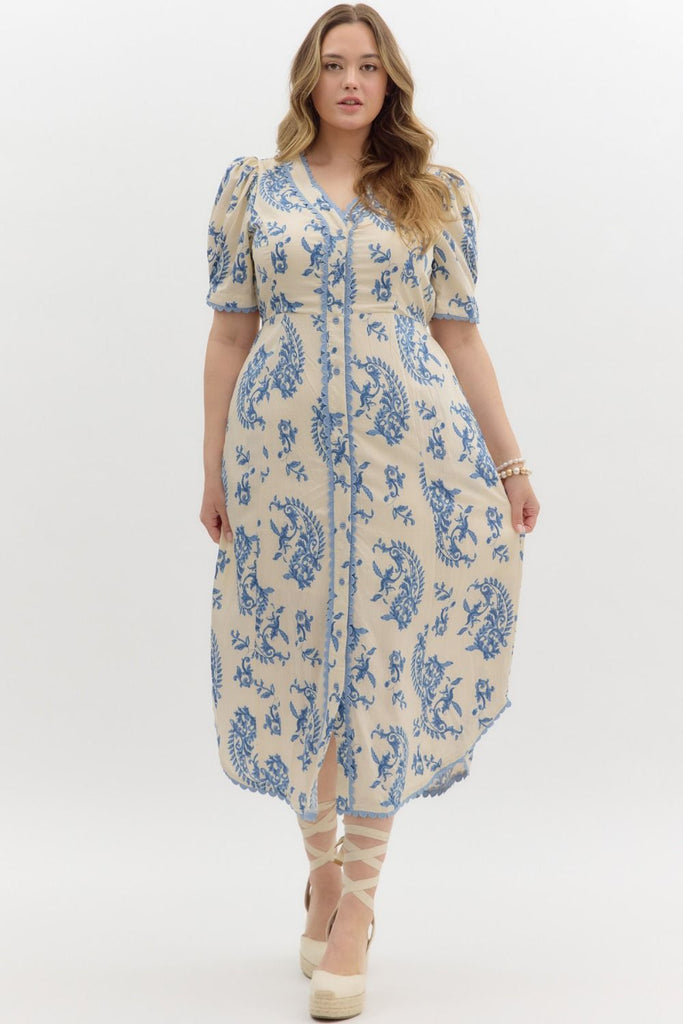 Chambray Paisley Dress