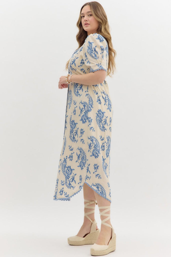 Chambray Paisley Dress