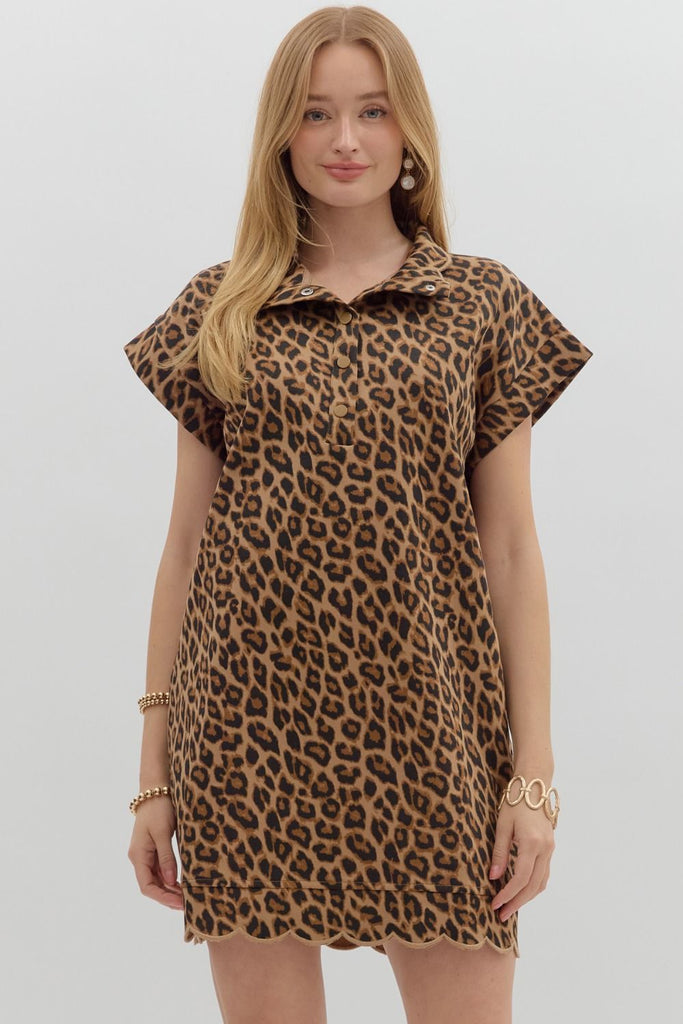 Cheetah Scallop Dress