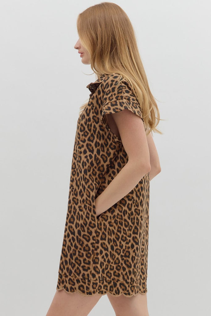 Cheetah Scallop Dress