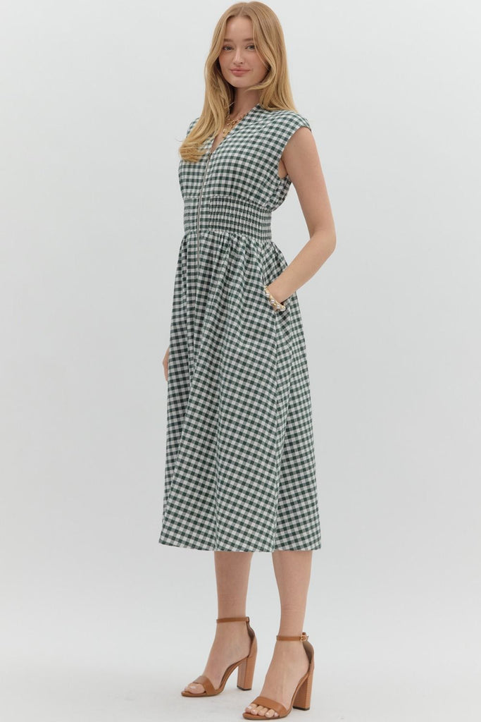 Green Check Savannah Dress