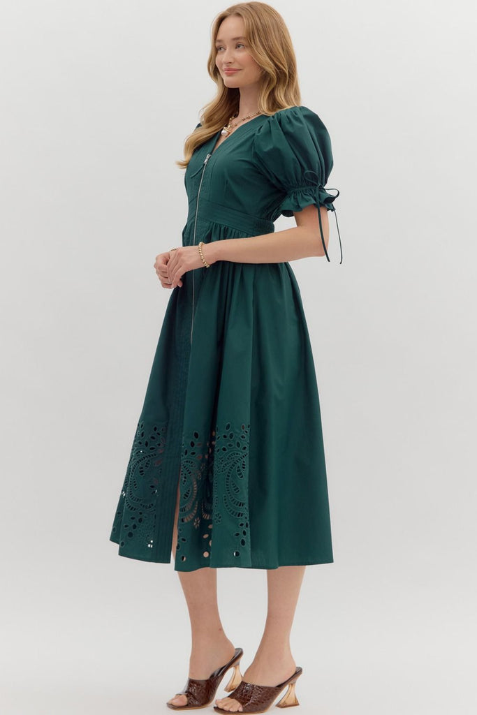 Teal Embroidered Savannah Dress