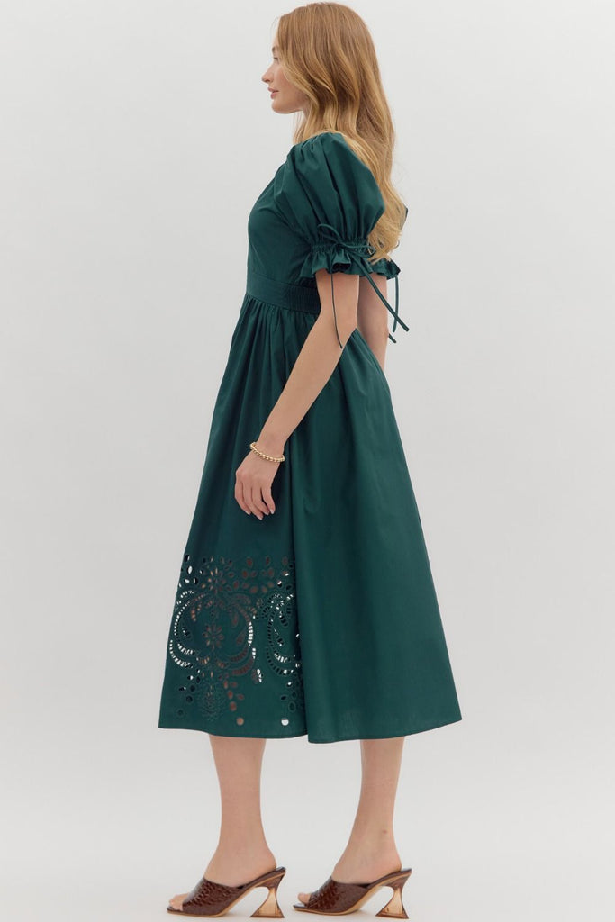 Teal Embroidered Savannah Dress