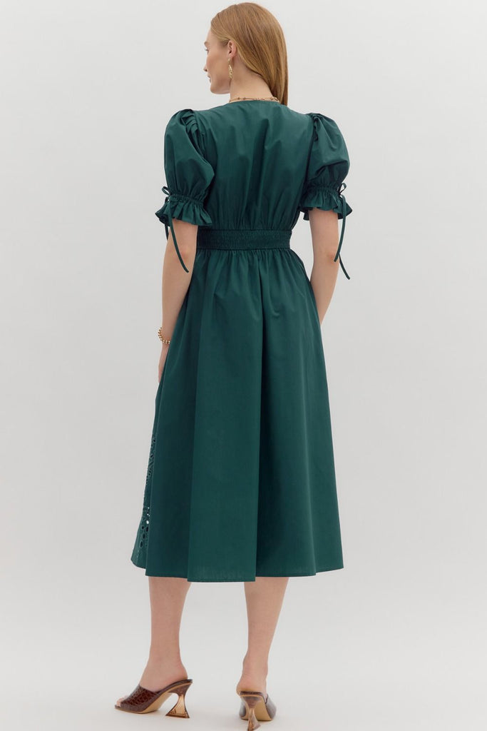 Teal Embroidered Savannah Dress