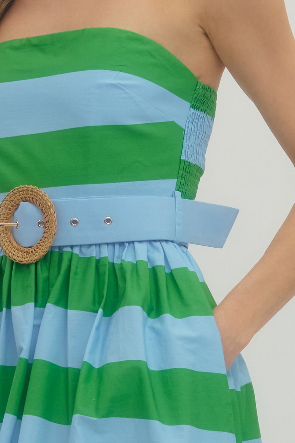 Green & Blue Color Block Dress Striped Box Boutique Green & Blue Color Block Dress Striped Box Boutique