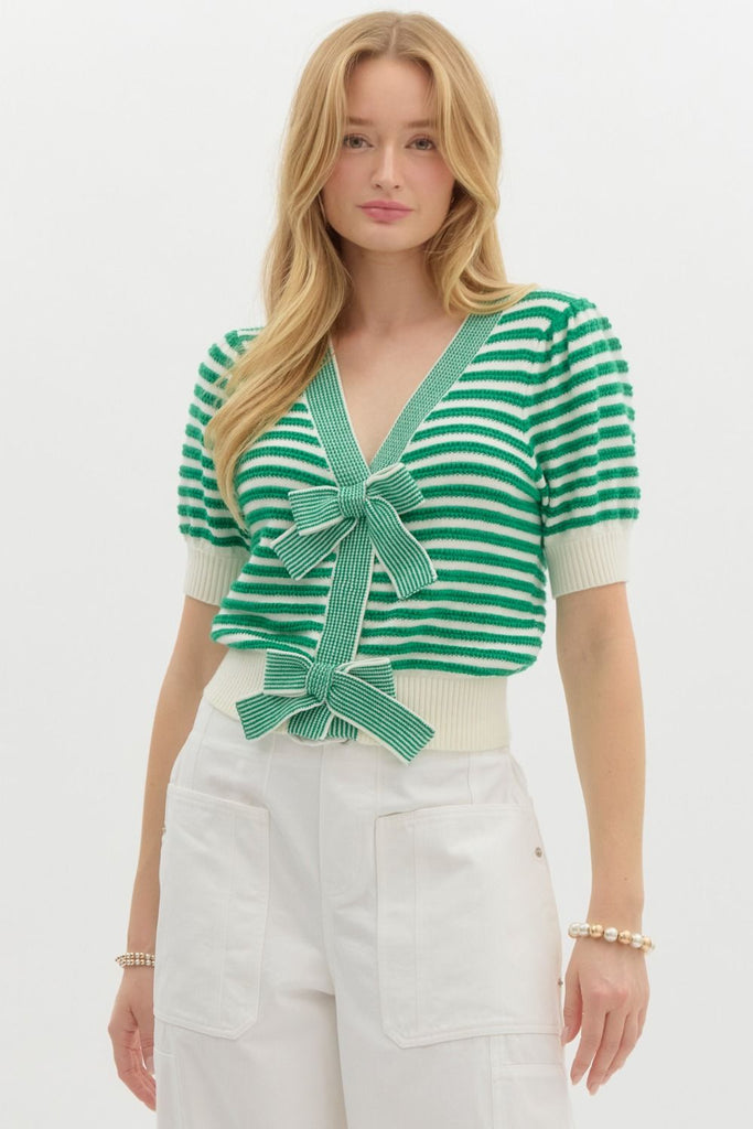 Bow Striped Top