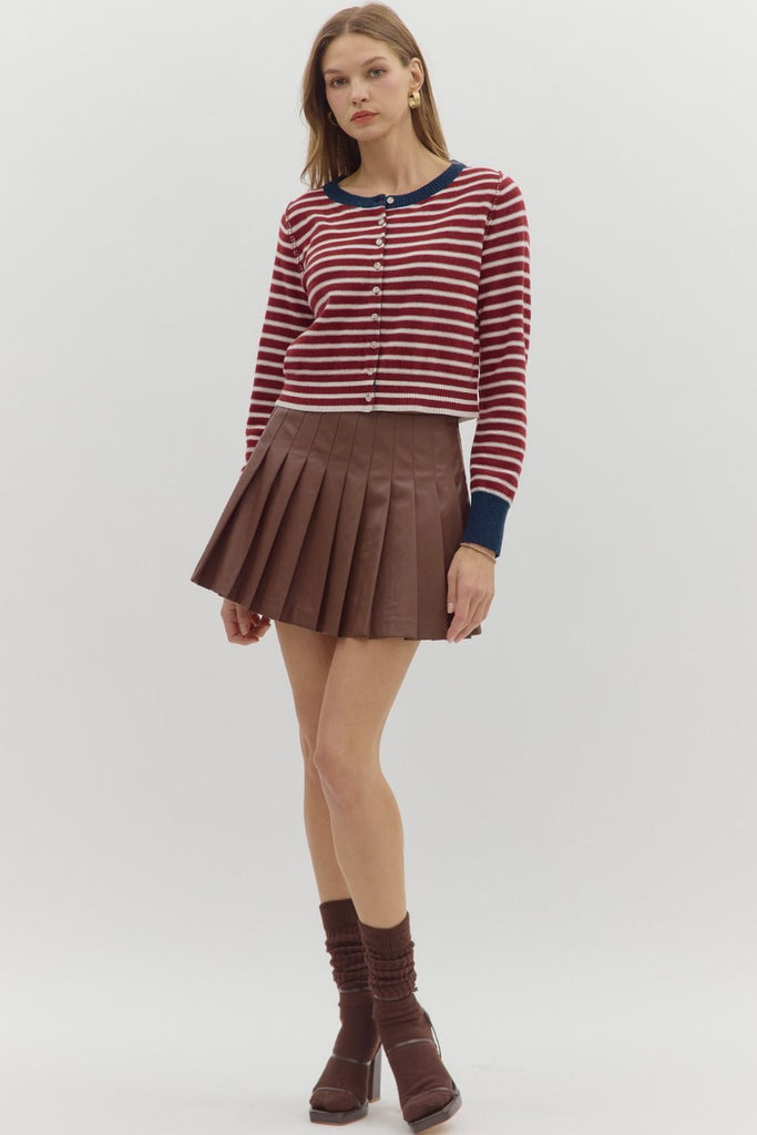 Contrasting Stripe Cardigan