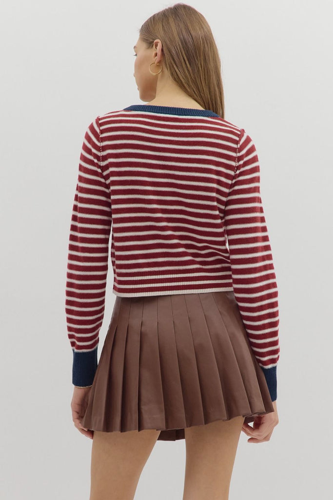 Contrasting Stripe Cardigan