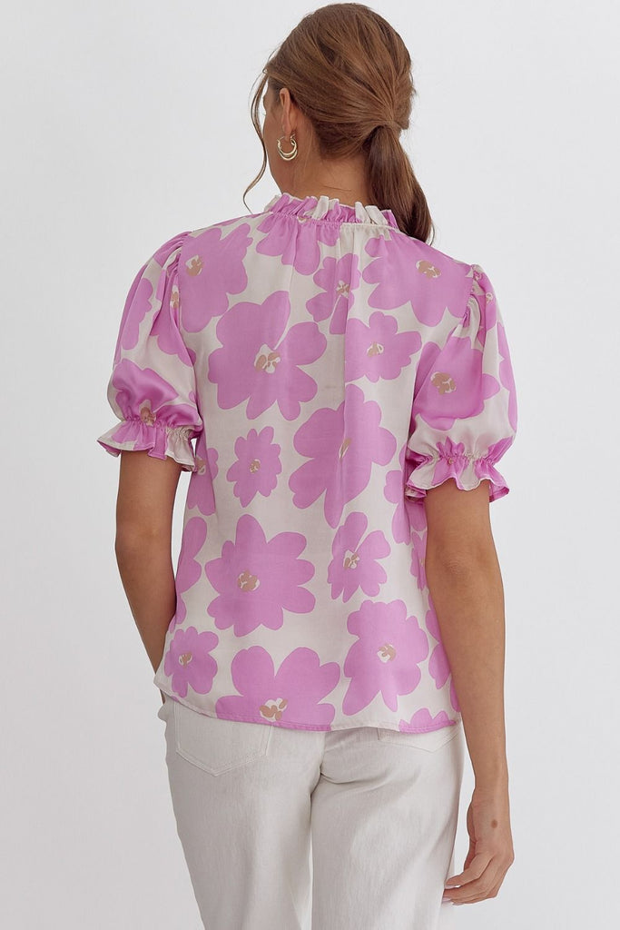 Pink Floral Pop Top