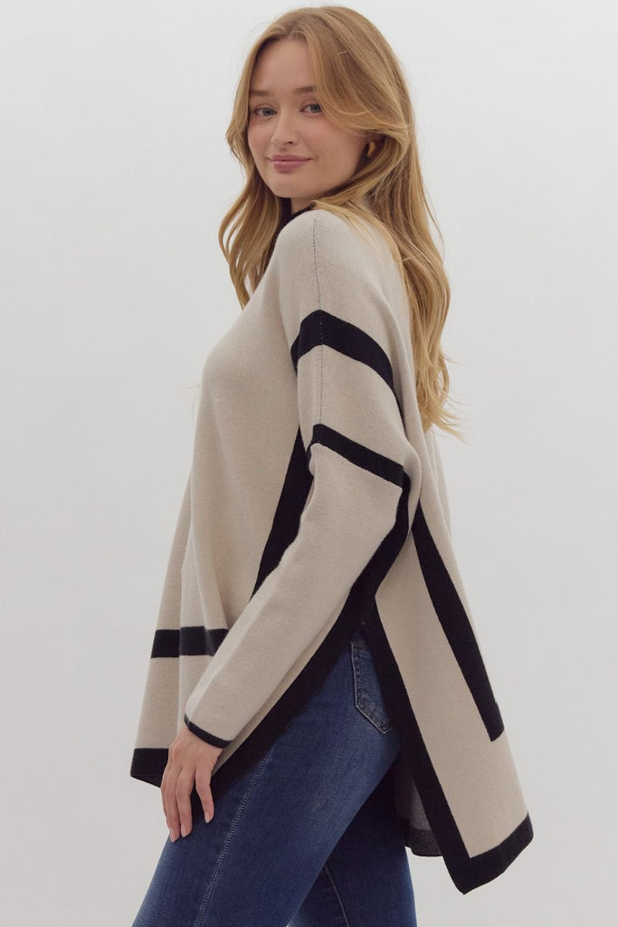 Ecru Stripe Dolman Top