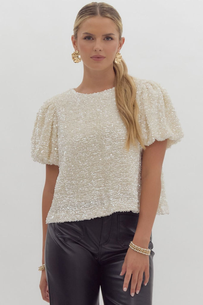 Sequin Tie Back Top