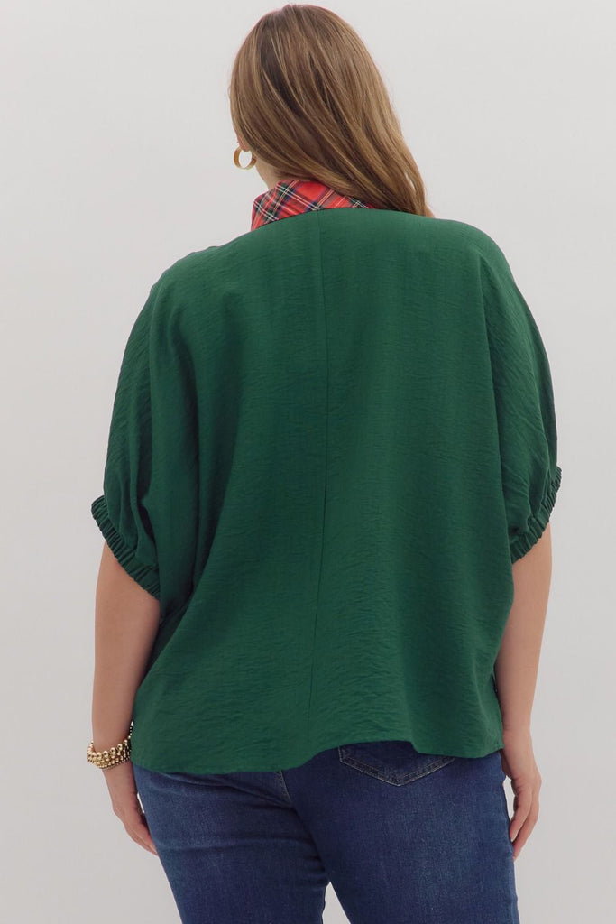 Noel Green Plaid Dolman Top