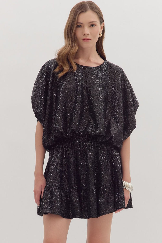 Sequin Dolman Sleeve Top