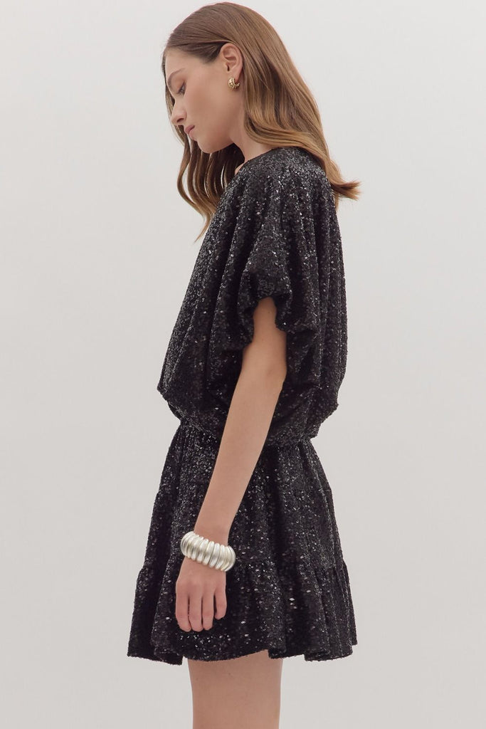 Sequin Dolman Sleeve Top