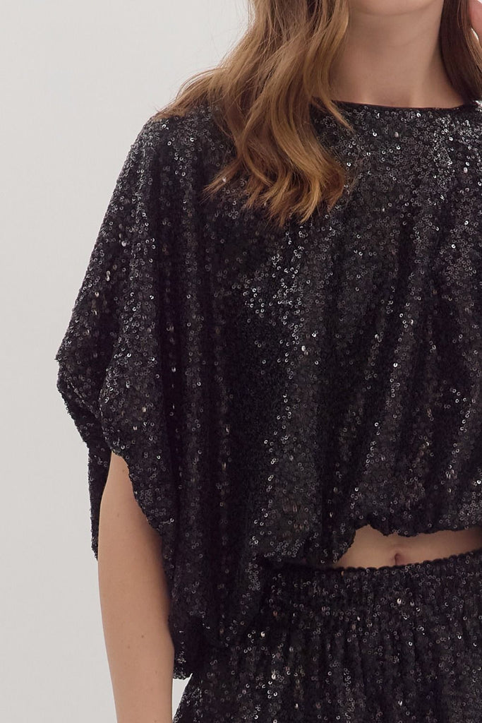 Sequin Dolman Sleeve Top