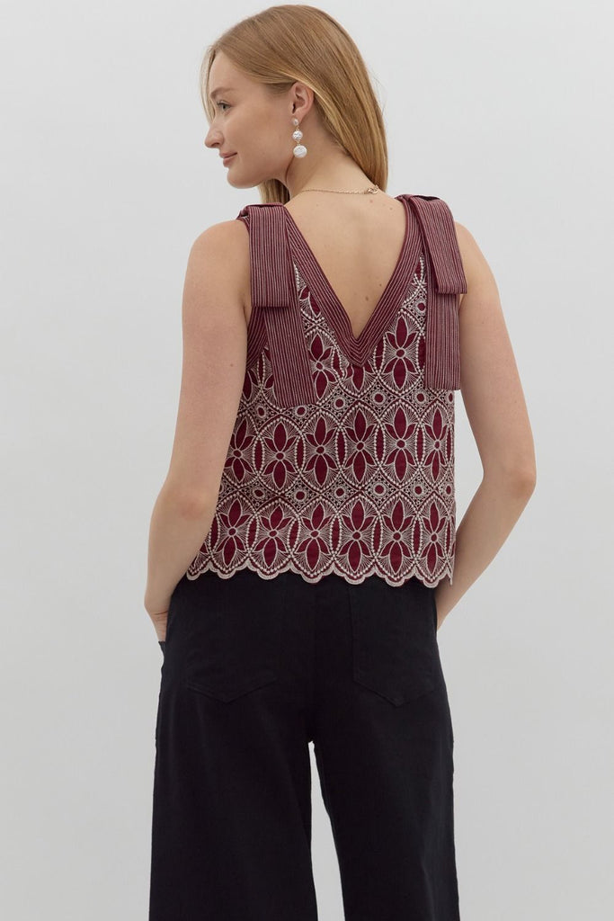 Floral Motif Embroidered Tank