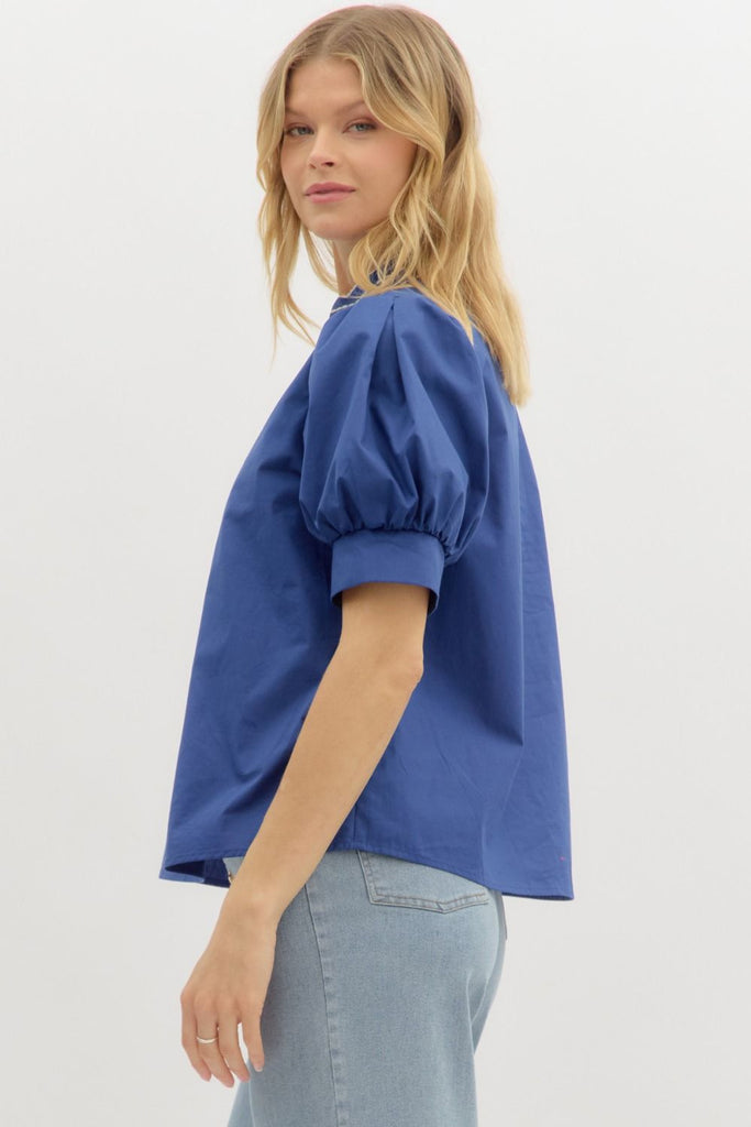 Embroidered Shield Top