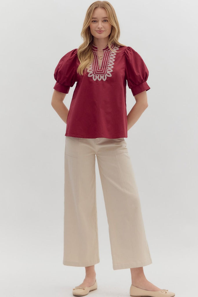 Embroidered Shield Top