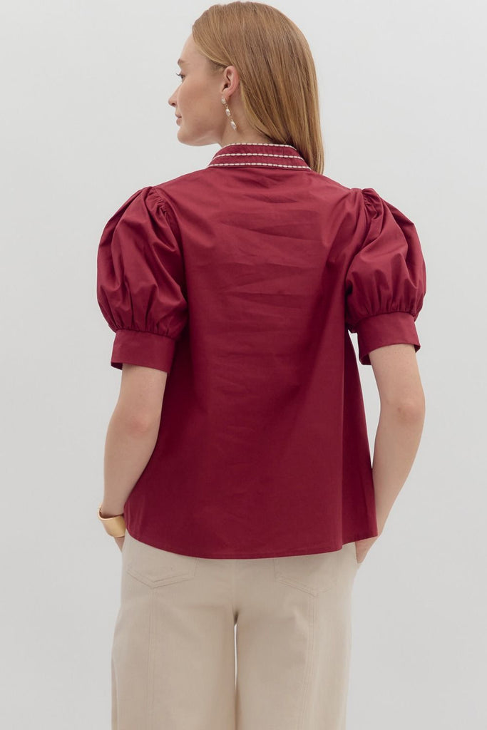 Embroidered Shield Top