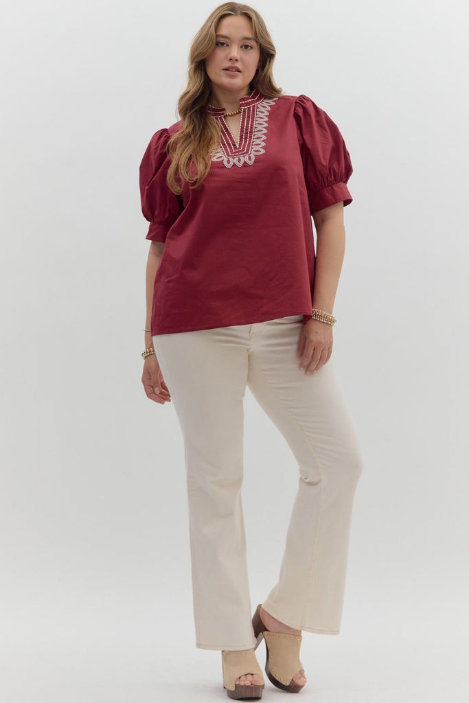 Embroidered Shield Top