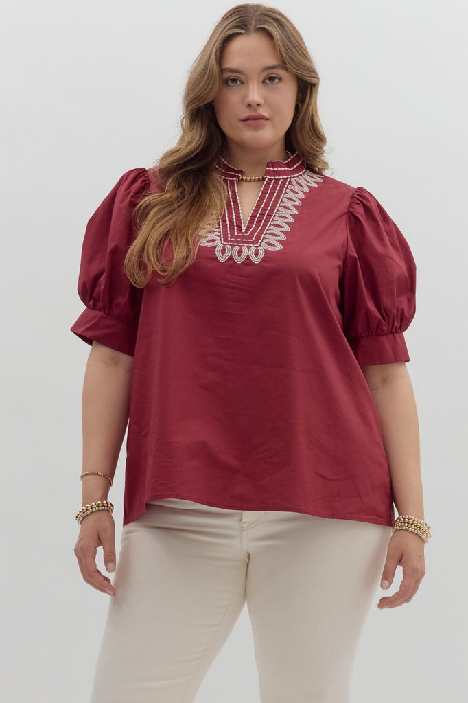 Embroidered Shield Top