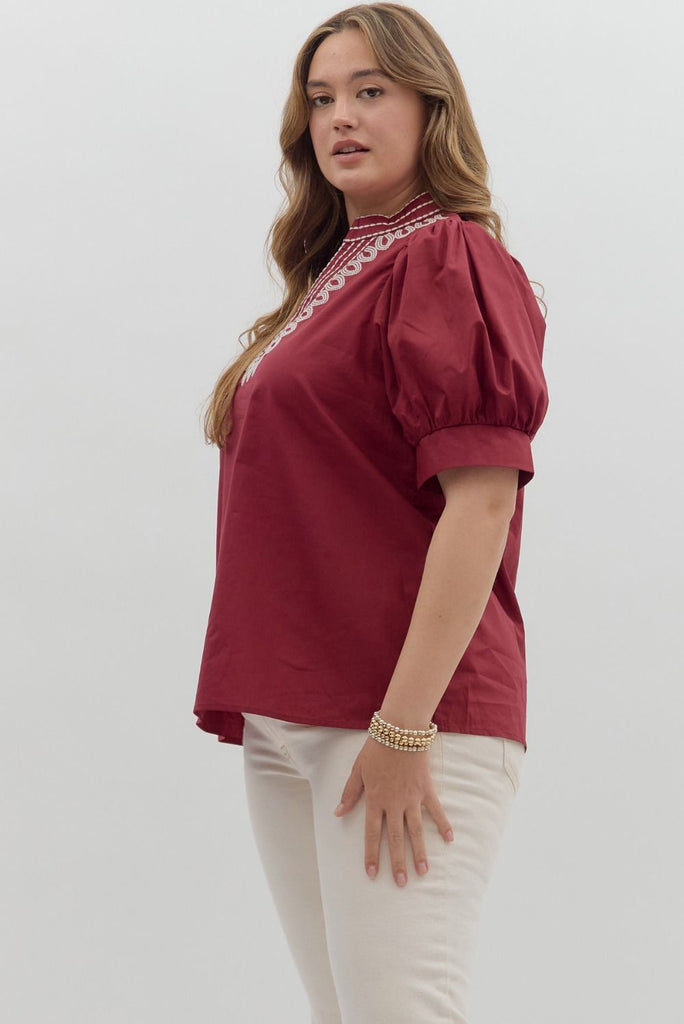 Embroidered Shield Top